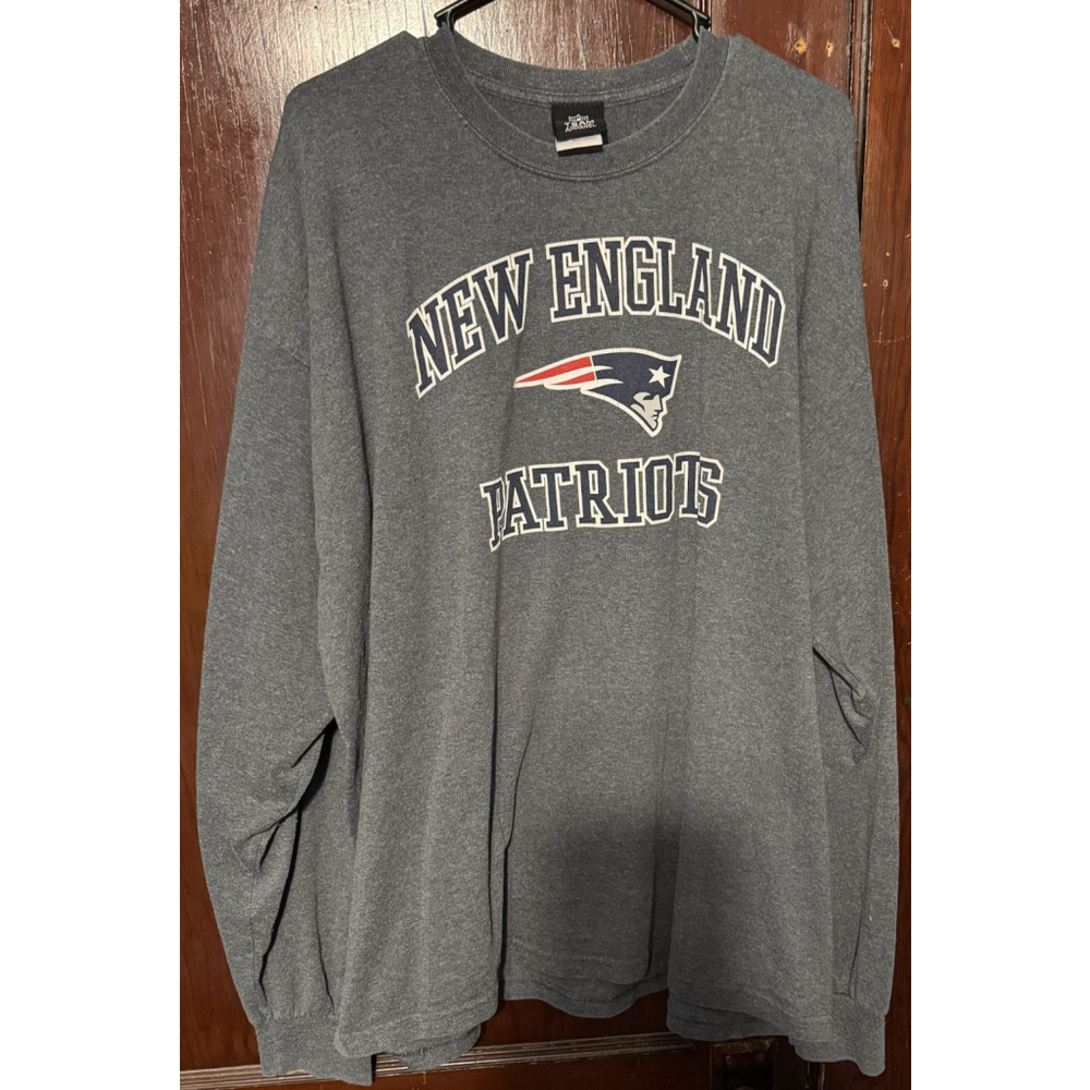 New England Patriots Long Sleeve T-Shirt Men XXL Gray